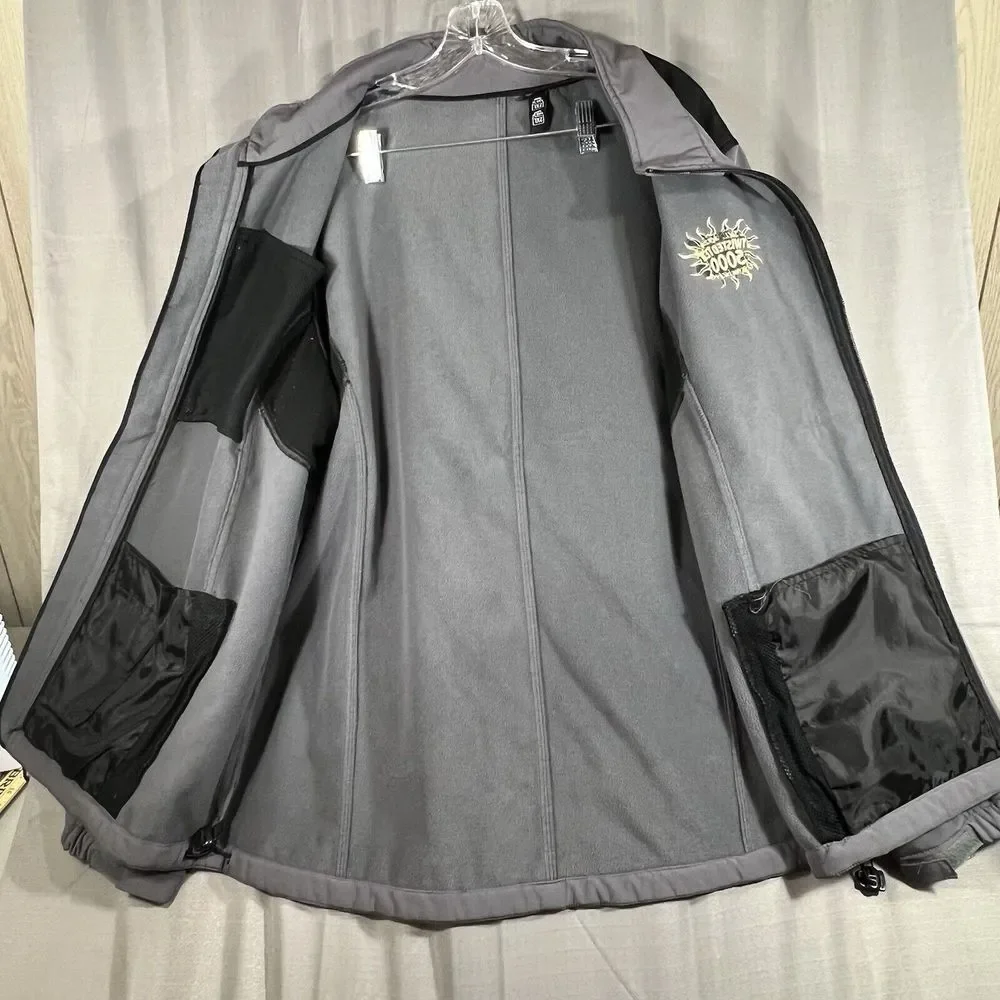 Reebok Men's Soft shell Transition Jacket fleece lined Gray zip‎ up 2XL READ!!